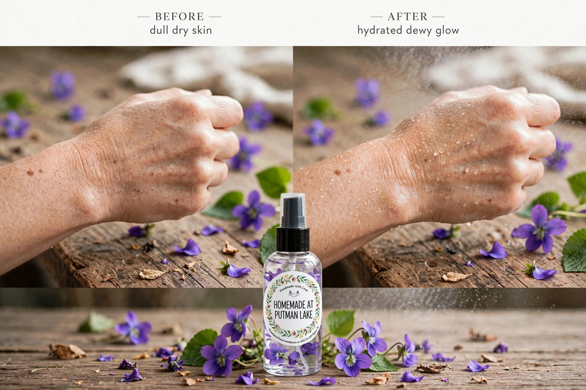 Violet Petal Body Mist - 2 oz Natural Hydrating Spray | Handmade