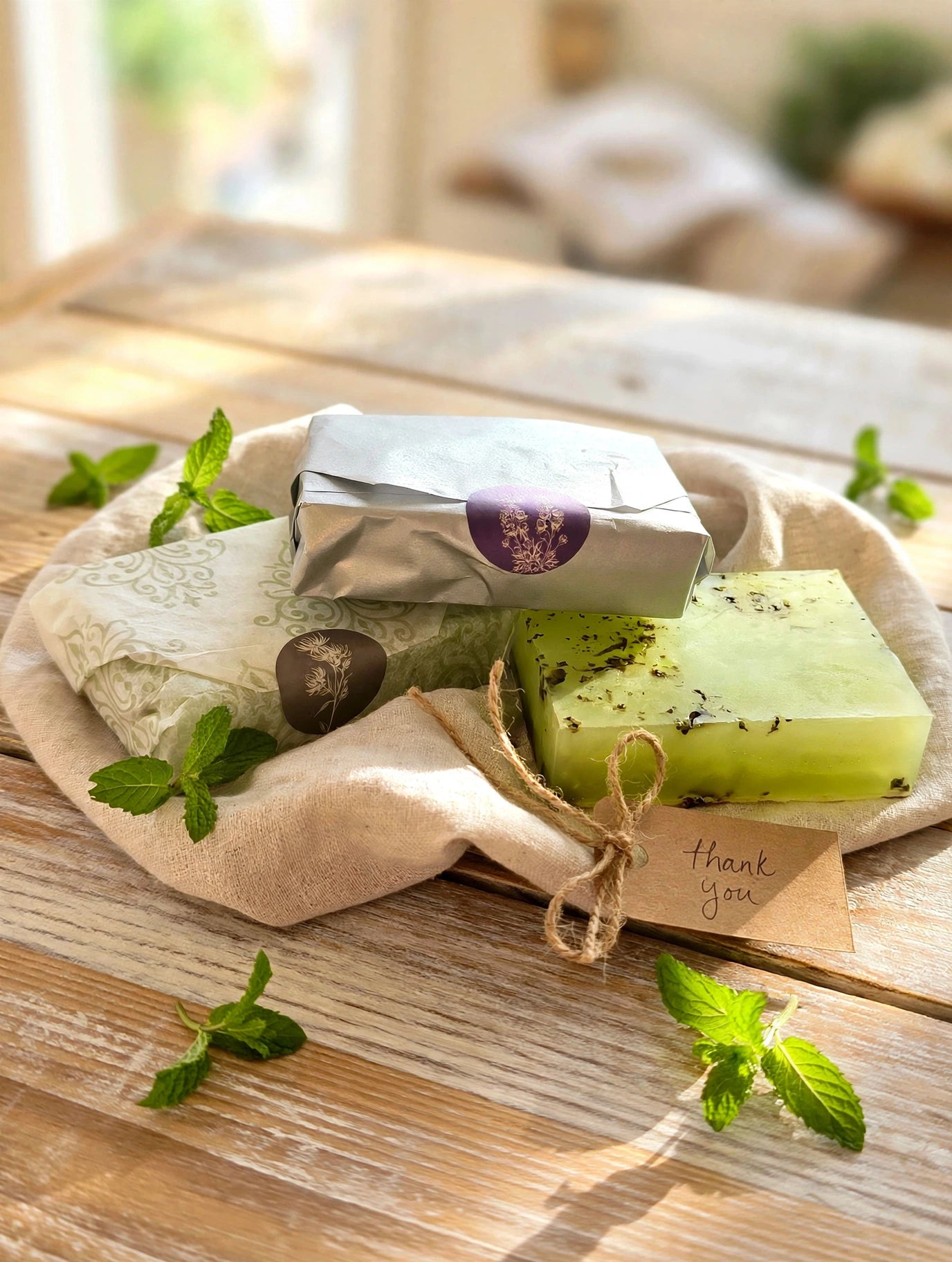 Handmade Peppermint Glycerin Soap - With Real Mint