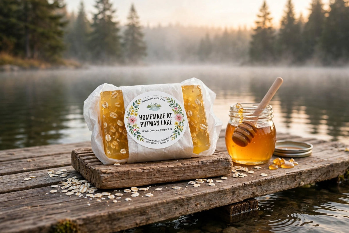 Handmade Honey Oatmeal Soap - With Real Honey & Oats - 2 oz