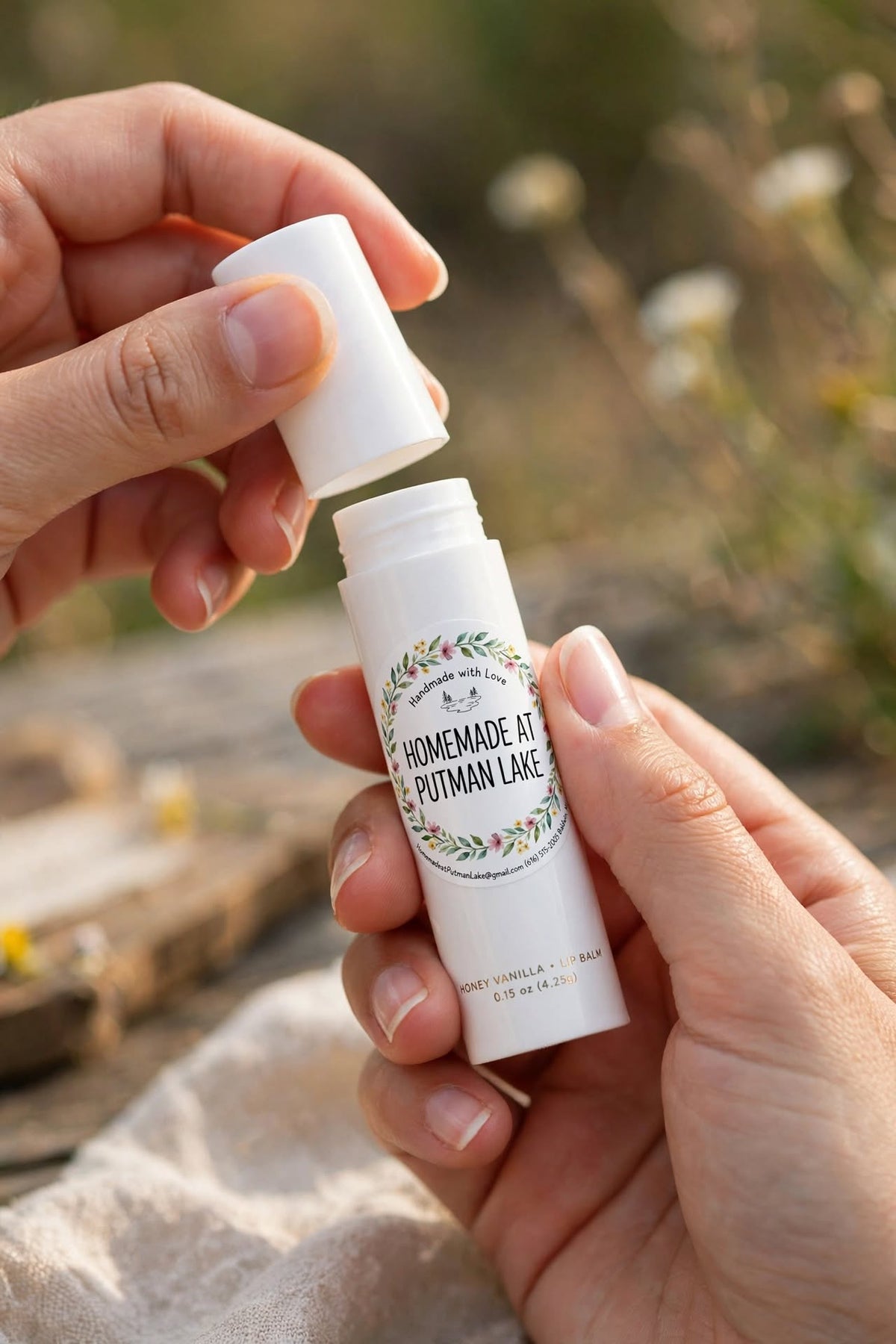 Honey Vanilla Lip Balm - Natural Beeswax Balm for Dry, Chapped Lips