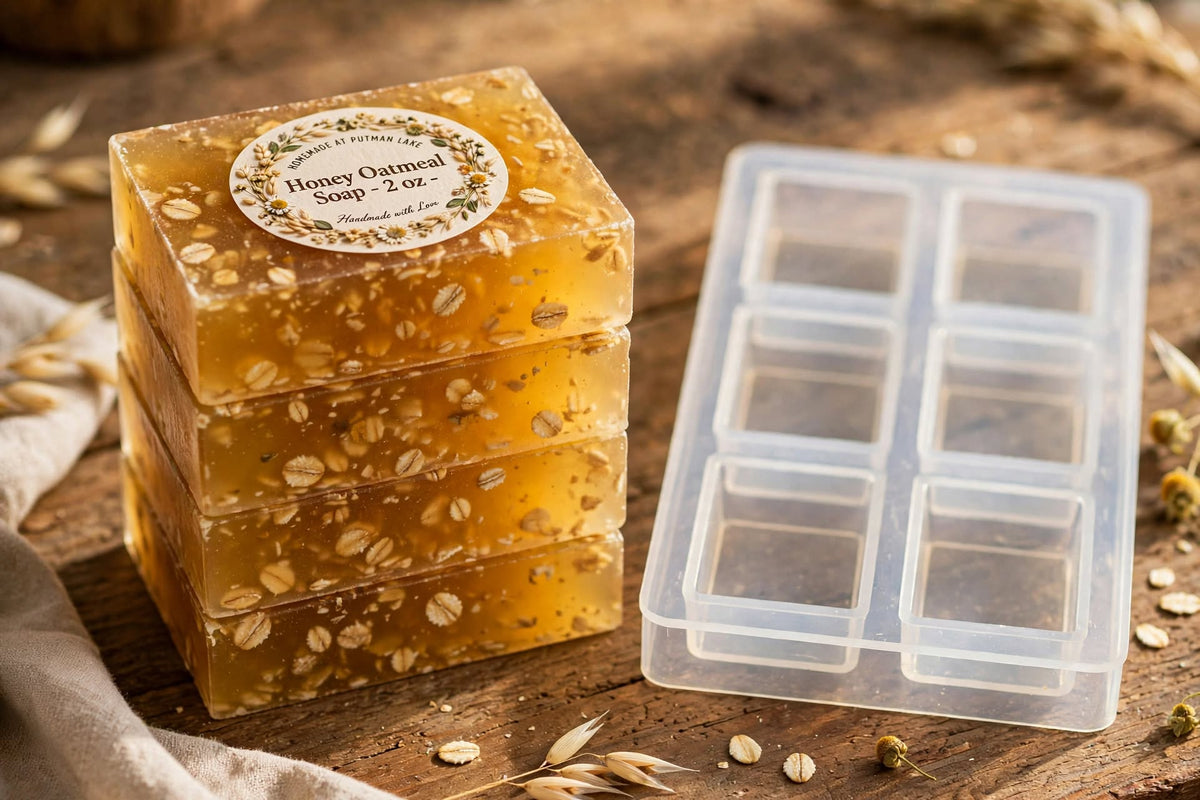 Handmade Honey Oatmeal Soap - With Real Honey & Oats - 2 oz