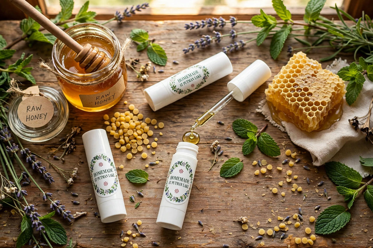 Mint Lip Balm - Natural Beeswax Balm for Dry, Chapped Lips