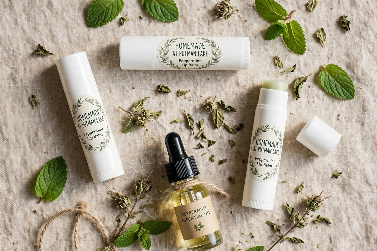 Mint Lip Balm - Natural Beeswax Balm for Dry, Chapped Lips