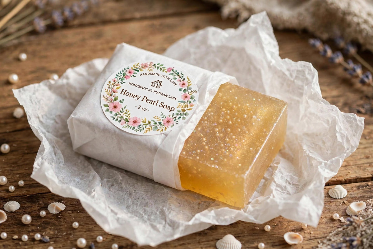 Handmade Honey Pearl Glycerin Soap - With Real Honey - 2 oz