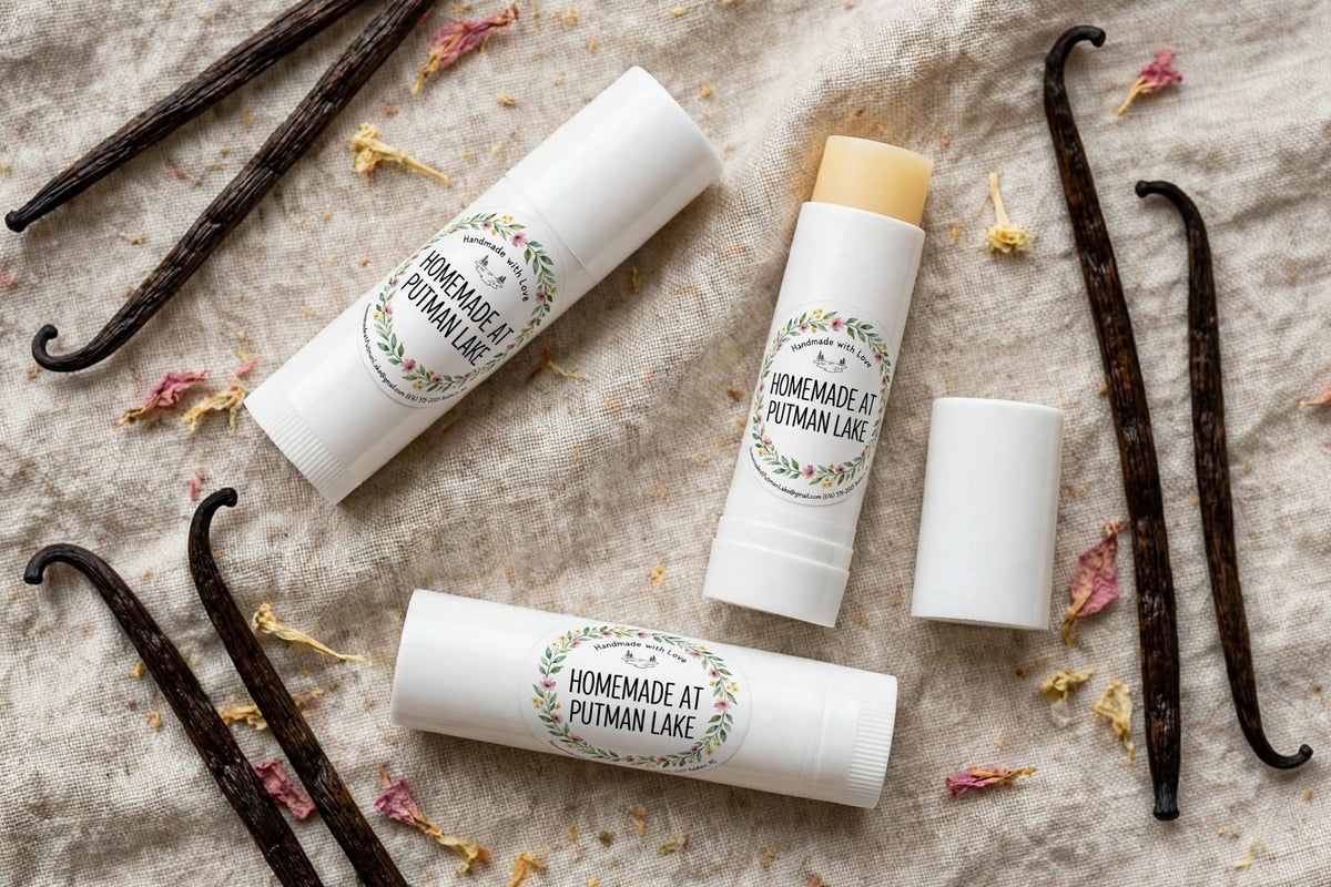 Honey Vanilla Lip Balm - Natural Beeswax Balm for Dry, Chapped Lips
