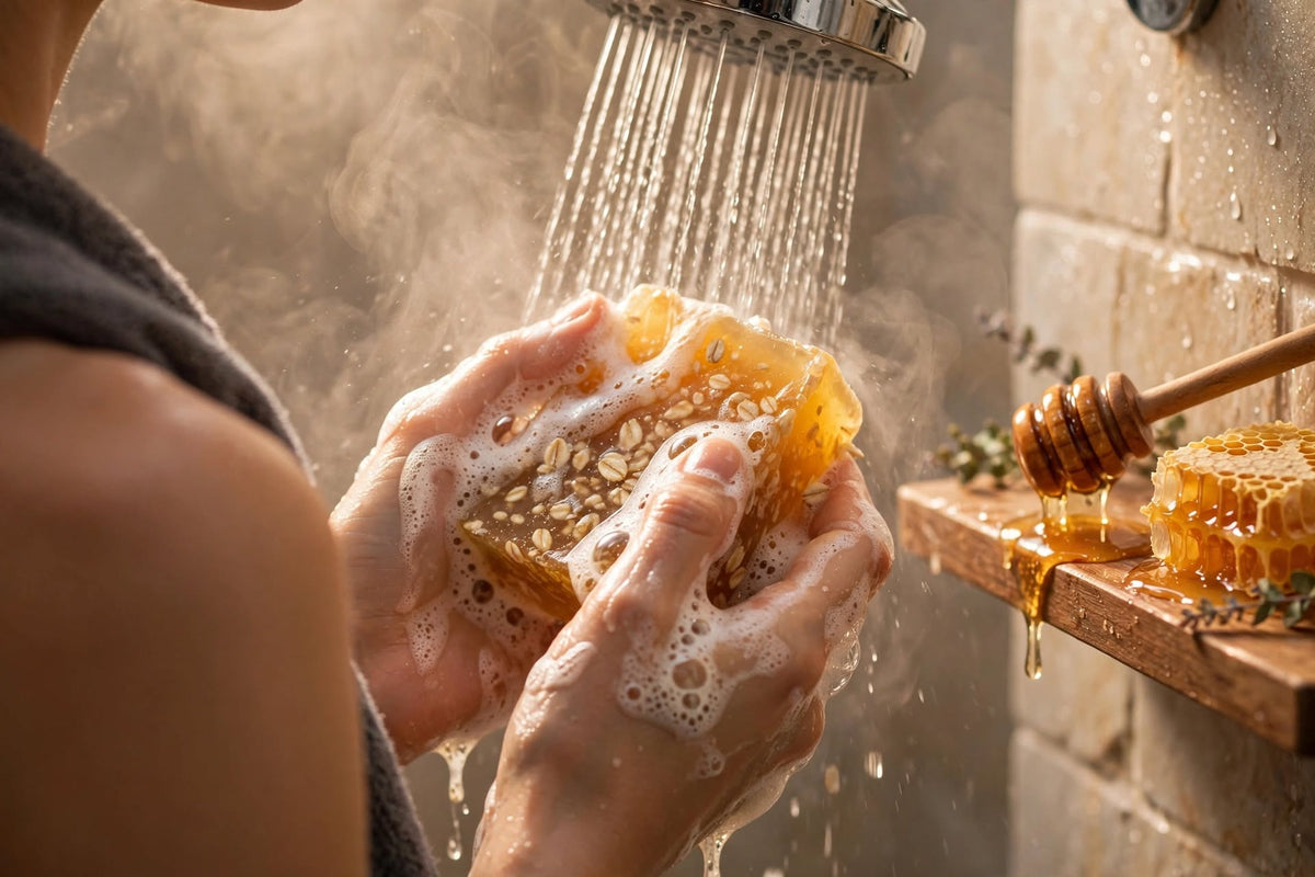 Handmade Honey Oatmeal Soap - With Real Honey & Oats - 2 oz