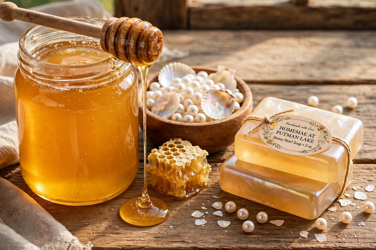 Handmade Honey Pearl Glycerin Soap - With Real Honey - 2 oz