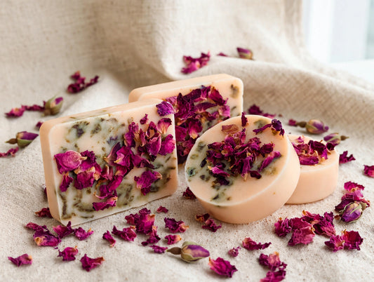 Rose Petal Soap — Handmade Shea Butter Soap with Dried Roses | Natural Floral Bar | 2 oz