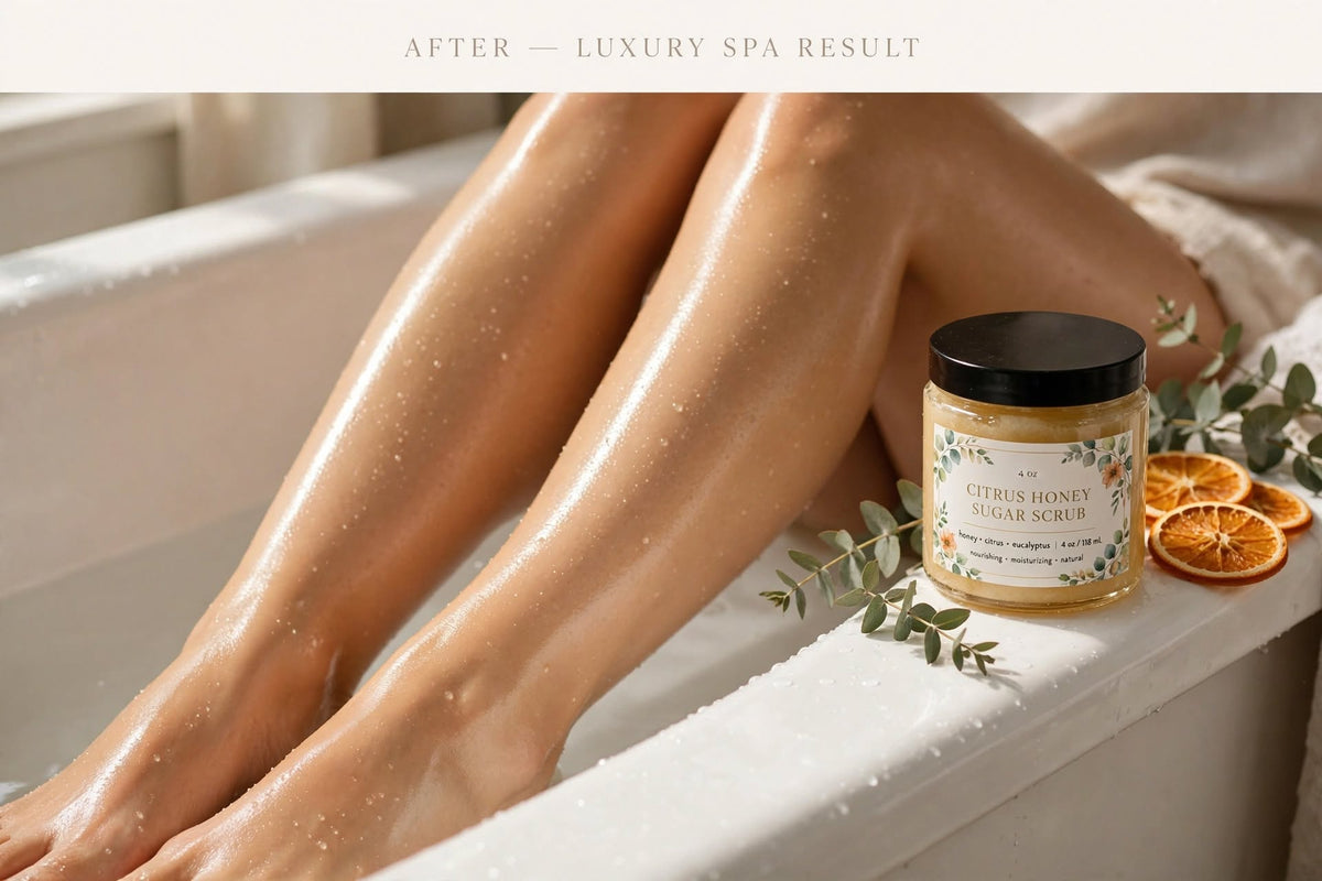Handmade Citrus Honey Body Scrub - Natural Exfoliating Scrub