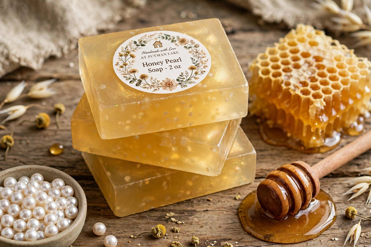 Handmade Honey Pearl Glycerin Soap - With Real Honey - 2 oz