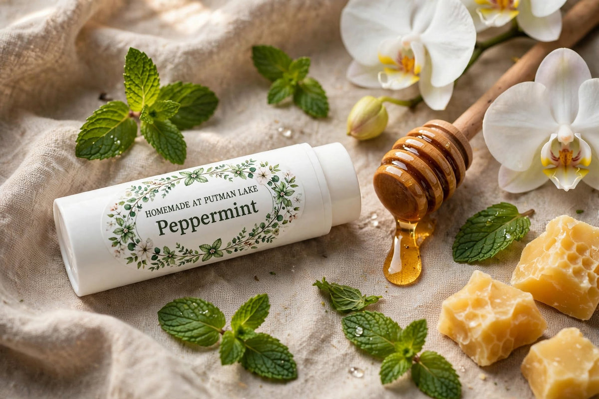 Mint Lip Balm - Natural Beeswax Balm for Dry, Chapped Lips