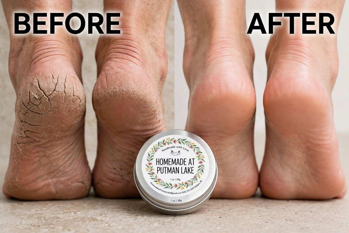Homemade Foot Soothing Salve - Mint, Lemongrass & Tea Tree - 1 oz Tin