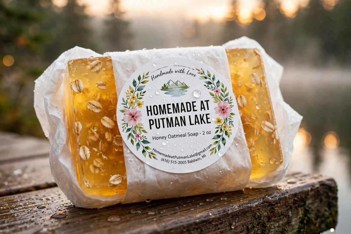 Handmade Honey Oatmeal Soap - With Real Honey & Oats - 2 oz