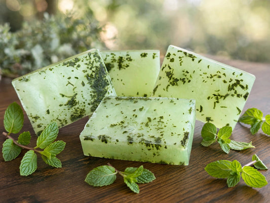 Handmade Peppermint Glycerin Soap - With Real Mint